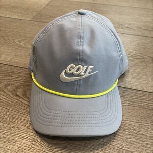 Nike‎ Golf Hat Classic 99 Snap Back Blue With Yellow Neon Rope Unisex Athletic